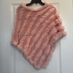 Pink Fur Poncho